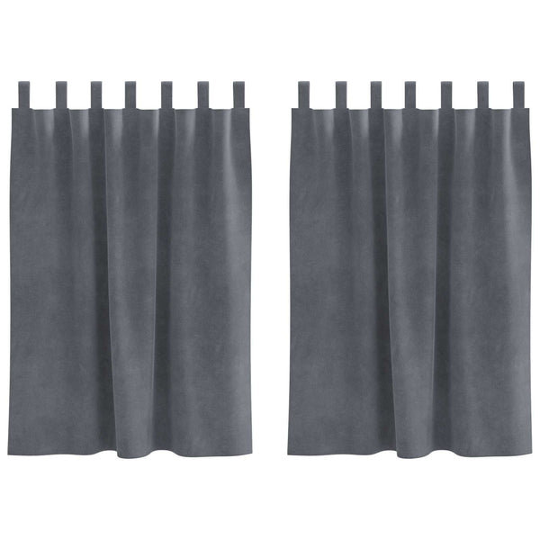 Verdunkelungsvorhänge Hellgrau Samt, 140x140cm, 2er-Set