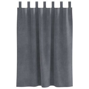 Verdunkelungsvorhänge Hellgrau Samt, 140x140cm, 2er-Set