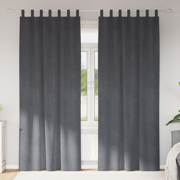 Verdunkelungsvorhänge Hellgrau Samt 140x225cm, 2er-Set