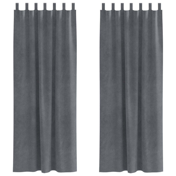 Verdunkelungsvorhänge Hellgrau Samt 140x225cm, 2er-Set
