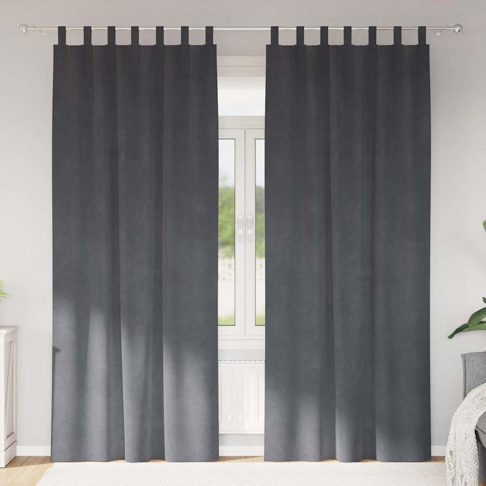 Verdunkelungsvorhänge Hellgrau Samt 140x245cm, 2er-Set