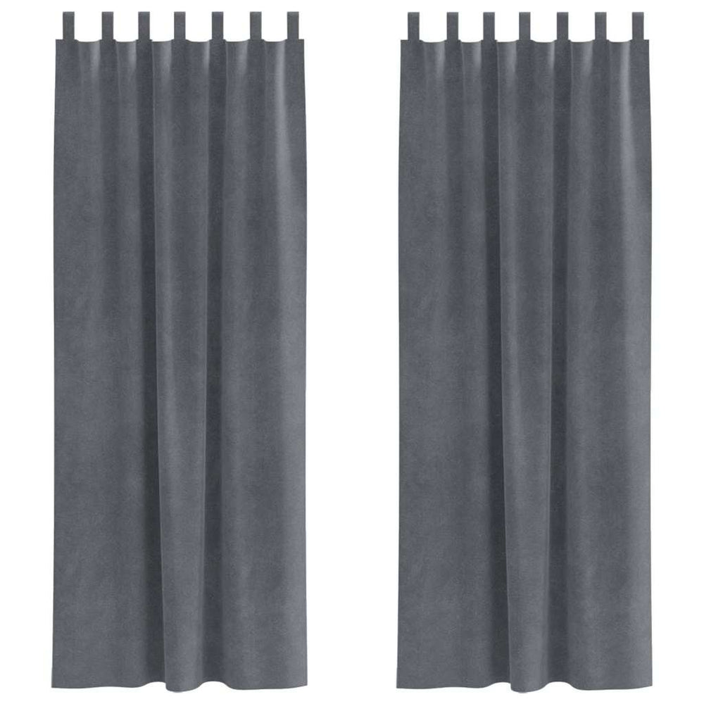 Verdunkelungsvorhänge Hellgrau Samt 140x245cm, 2er-Set