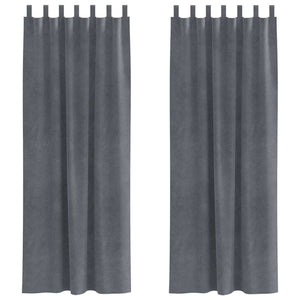 Verdunkelungsvorhänge Hellgrau Samt 140x245cm, 2er-Set