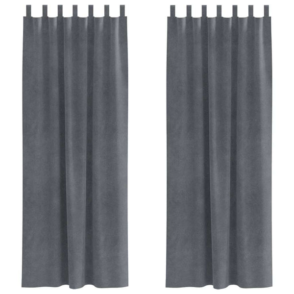 Verdunkelungsvorhänge Hellgrau Samt 140x245cm, 2er-Set