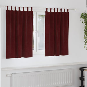 Weinrote Samt Verdunkelungsvorhänge 140x140 cm, 2er-Set