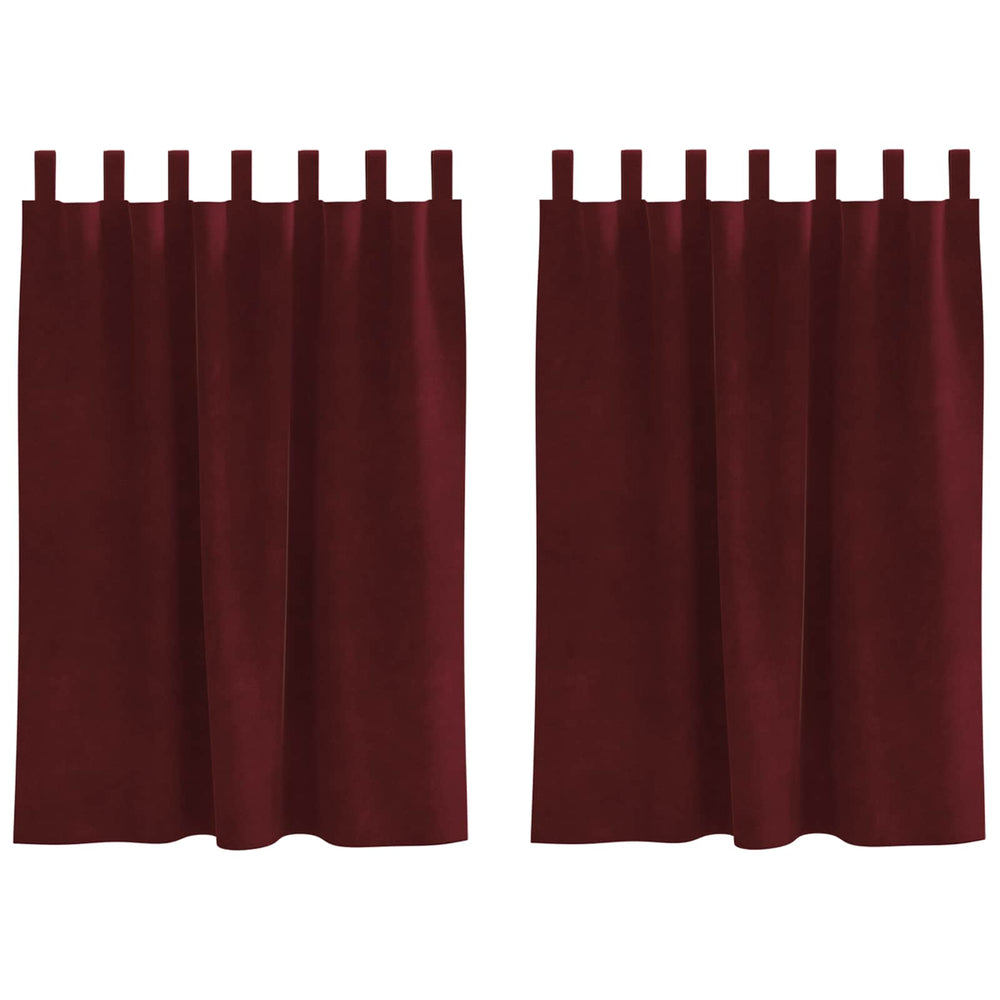 Weinrote Samt Verdunkelungsvorhänge 140x140 cm, 2er-Set