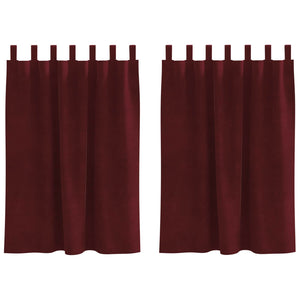 Weinrote Samt Verdunkelungsvorhänge 140x140 cm, 2er-Set