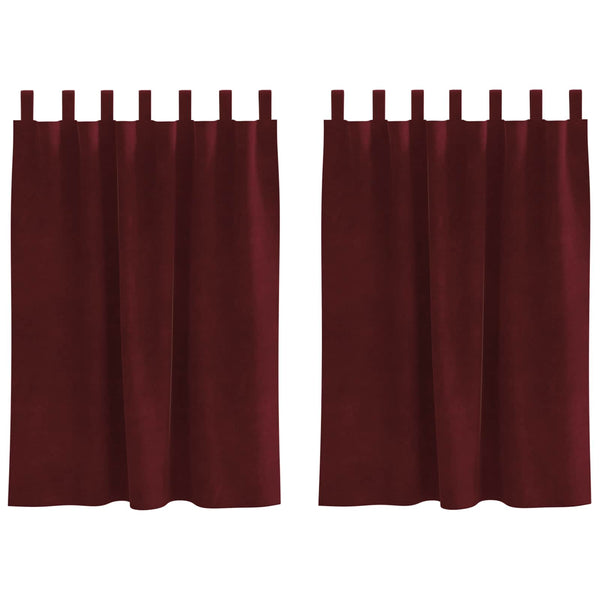 Weinrote Samt Verdunkelungsvorhänge 140x140 cm, 2er-Set