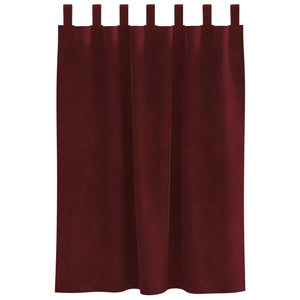 Weinrote Samt Verdunkelungsvorhänge 140x140 cm, 2er-Set