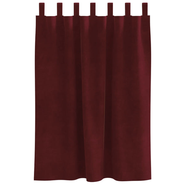 Weinrote Samt Verdunkelungsvorhänge 140x140 cm, 2er-Set