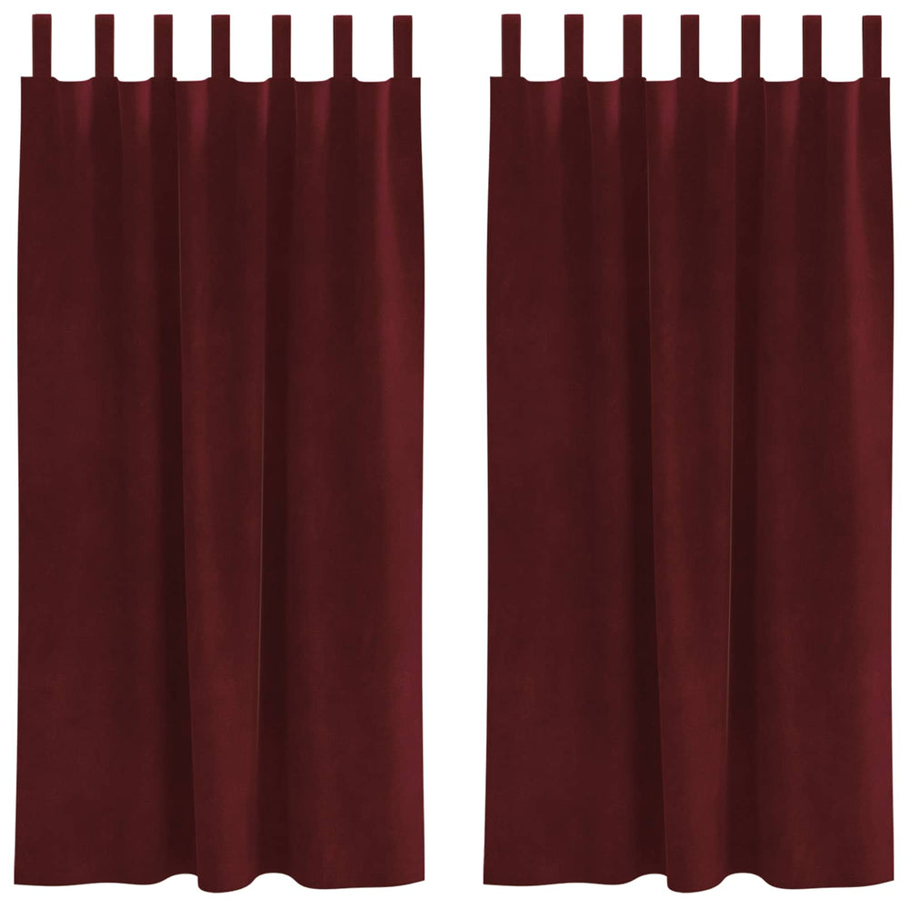 Weinrote Samt Verdunkelungsvorhänge, 140x175 cm, 2er-Set