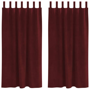 Weinrote Samt Verdunkelungsvorhänge, 140x175 cm, 2er-Set