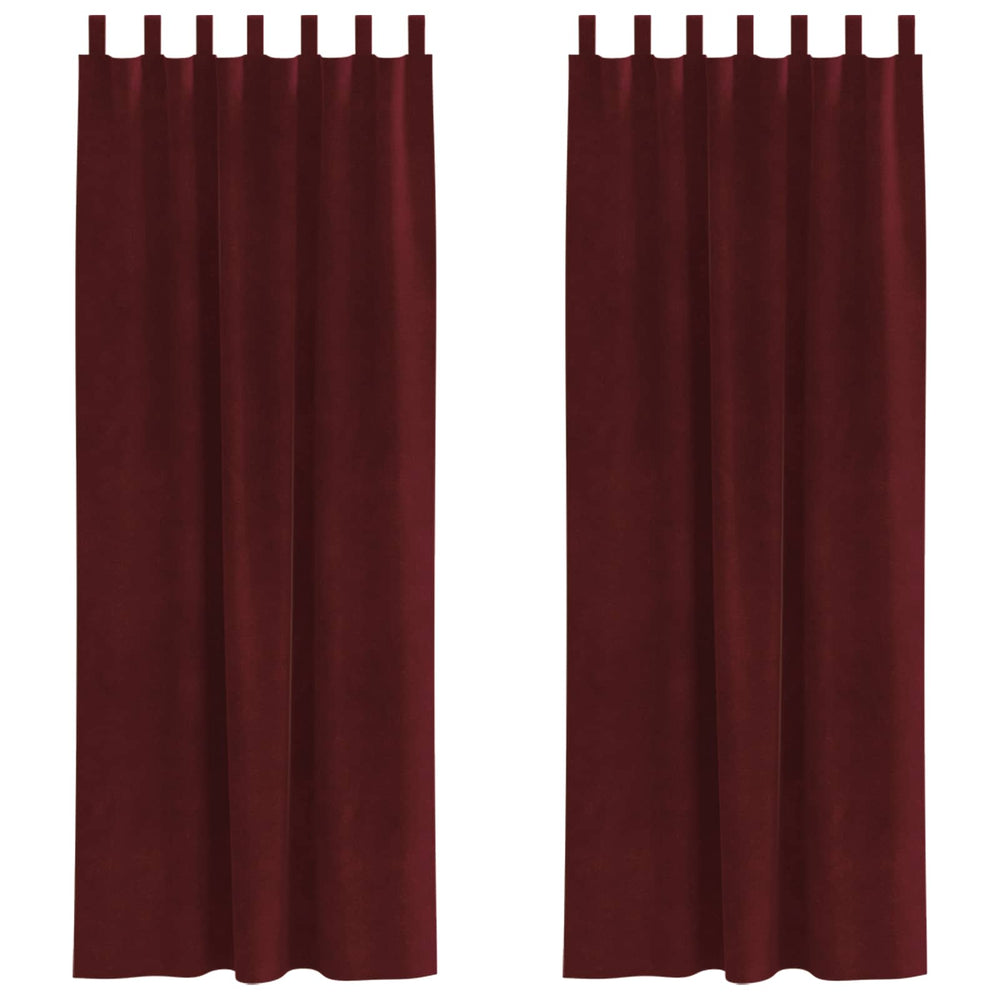 Weinrote Samt Verdunkelungsvorhänge 140x225cm, 2er-Set