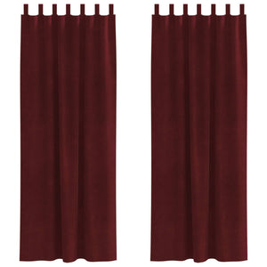 Weinrote Samt Verdunkelungsvorhänge 140x225cm, 2er-Set