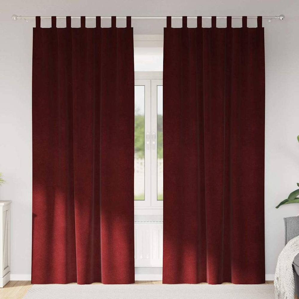 Verdunkelungsvorhänge Weinrot Samt 140x260cm, 2er-Set