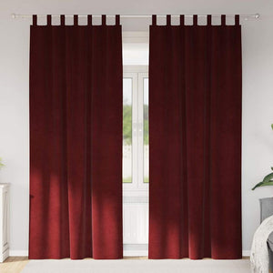 Verdunkelungsvorhänge Weinrot Samt 140x260cm, 2er-Set