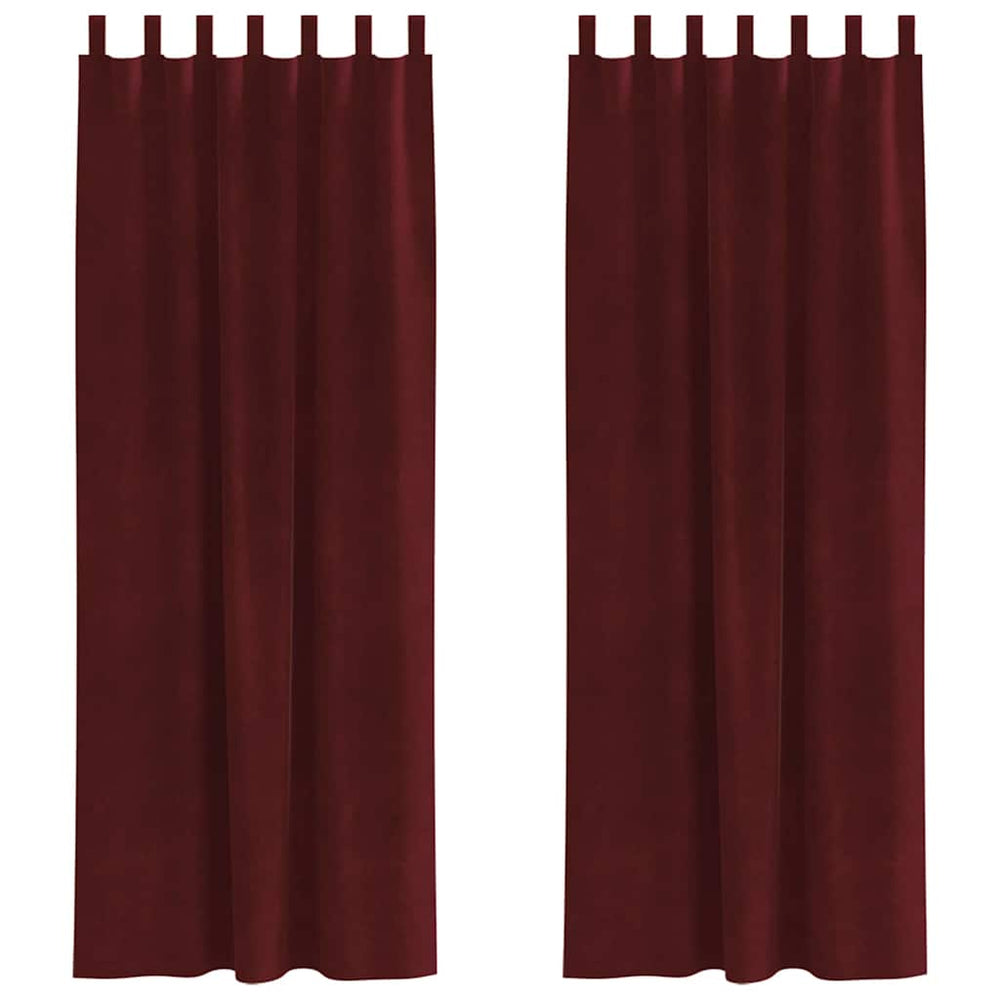 Verdunkelungsvorhänge Weinrot Samt 140x260cm, 2er-Set