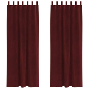 Verdunkelungsvorhänge Weinrot Samt 140x260cm, 2er-Set