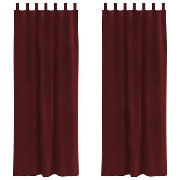 Verdunkelungsvorhänge Weinrot Samt 140x260cm, 2er-Set