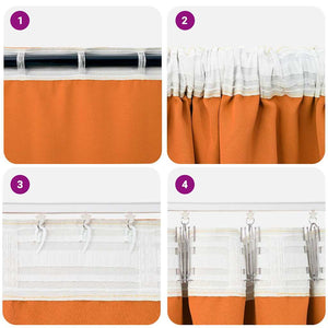 Orange Verdunkelungsvorhänge mit Ringen 175x140cm, 2er-Set