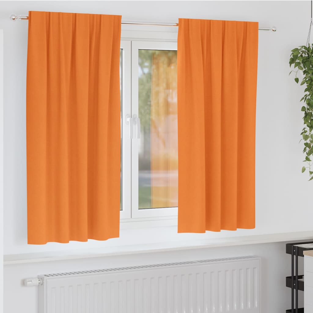 Orange Verdunkelungsvorhänge mit Ringen 175x140cm, 2er-Set