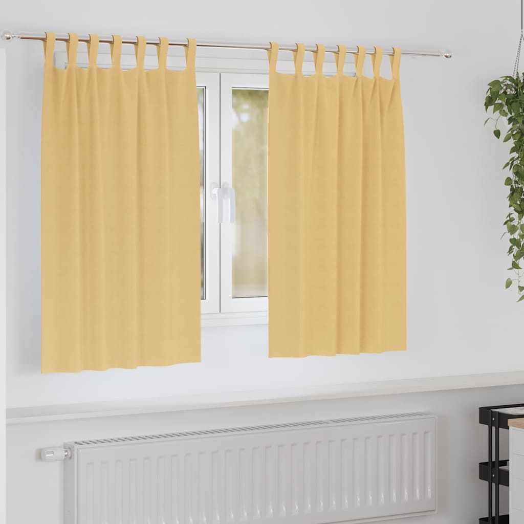Beige Verdunkelungsvorhänge mit Ringen 140x140 cm, 2er-Set