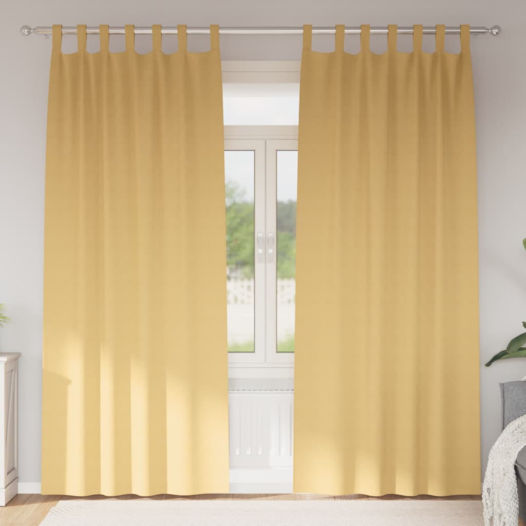 Beige Verdunkelungsvorhänge mit Ringen 245x140cm