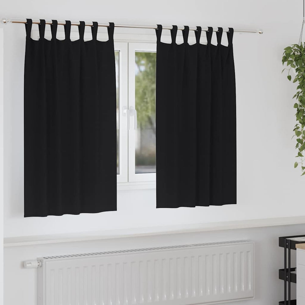 Schwarze Verdunkelungsvorhänge mit Ringen, 140x140cm, 2er-Set