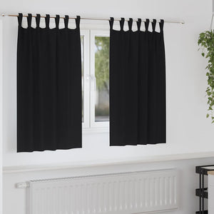 Schwarze Verdunkelungsvorhänge mit Ringen, 140x140cm, 2er-Set