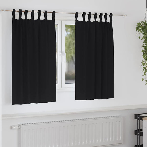 Schwarze Verdunkelungsvorhänge mit Ringen, 140x140cm, 2er-Set