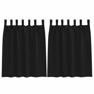 Schwarze Verdunkelungsvorhänge mit Ringen, 140x140cm, 2er-Set