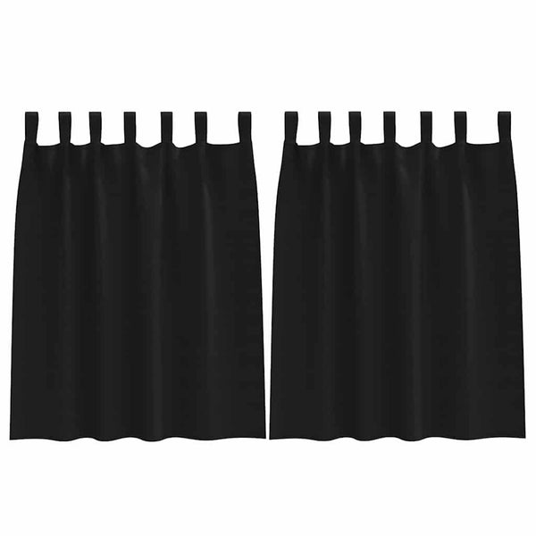 Schwarze Verdunkelungsvorhänge mit Ringen, 140x140cm, 2er-Set