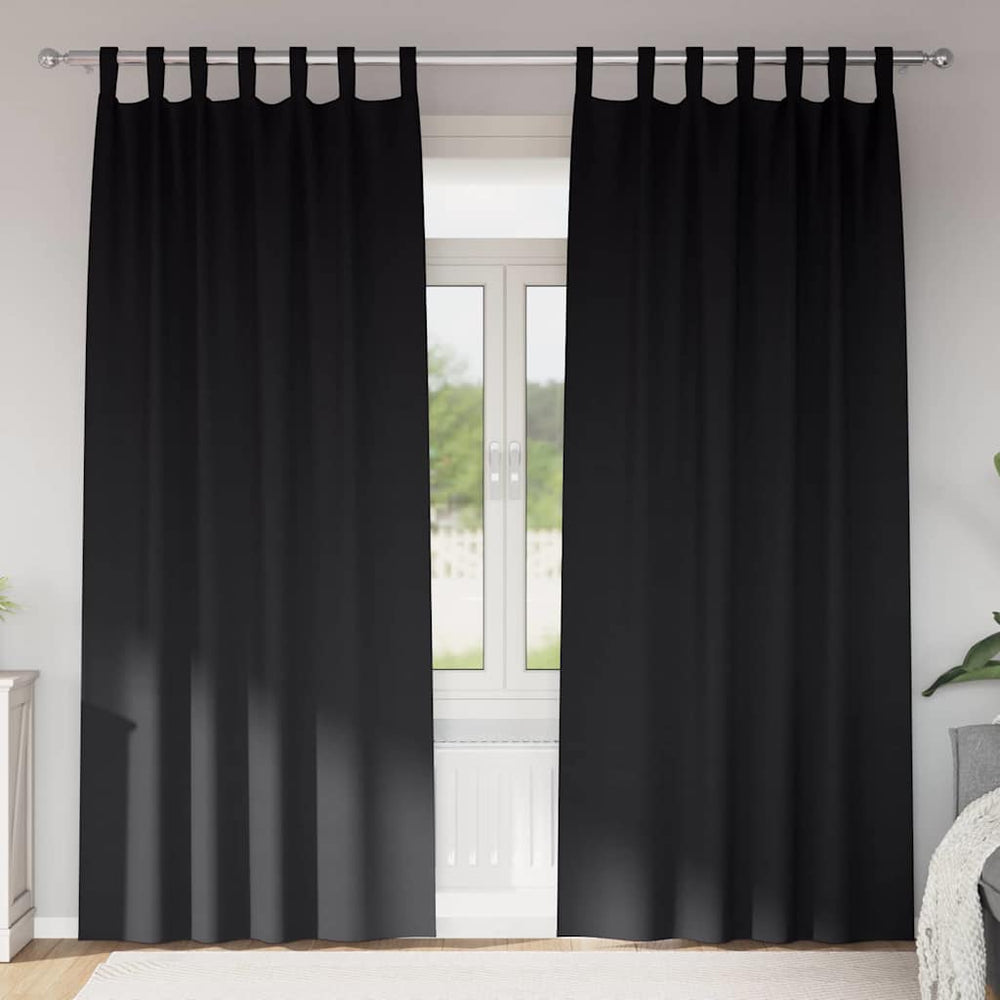 Verdunkelungsvorhänge Schwarz 225x140 cm, 2er-Set