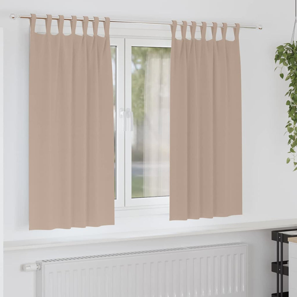 Verdunkelungsvorhänge Taupe mit Ringen 175x140 cm, 2er-Set