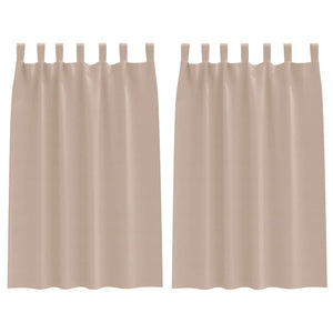 Verdunkelungsvorhänge Taupe mit Ringen 175x140 cm, 2er-Set
