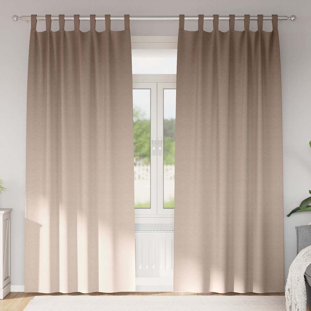 Verdunkelungsvorhänge Taupe mit Ringen 225x140cm, 2er-Set