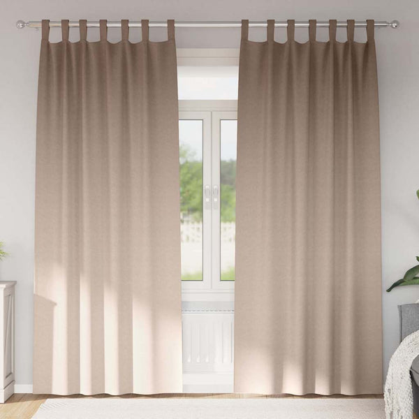 Verdunkelungsvorhänge Taupe mit Ringen 225x140cm, 2er-Set