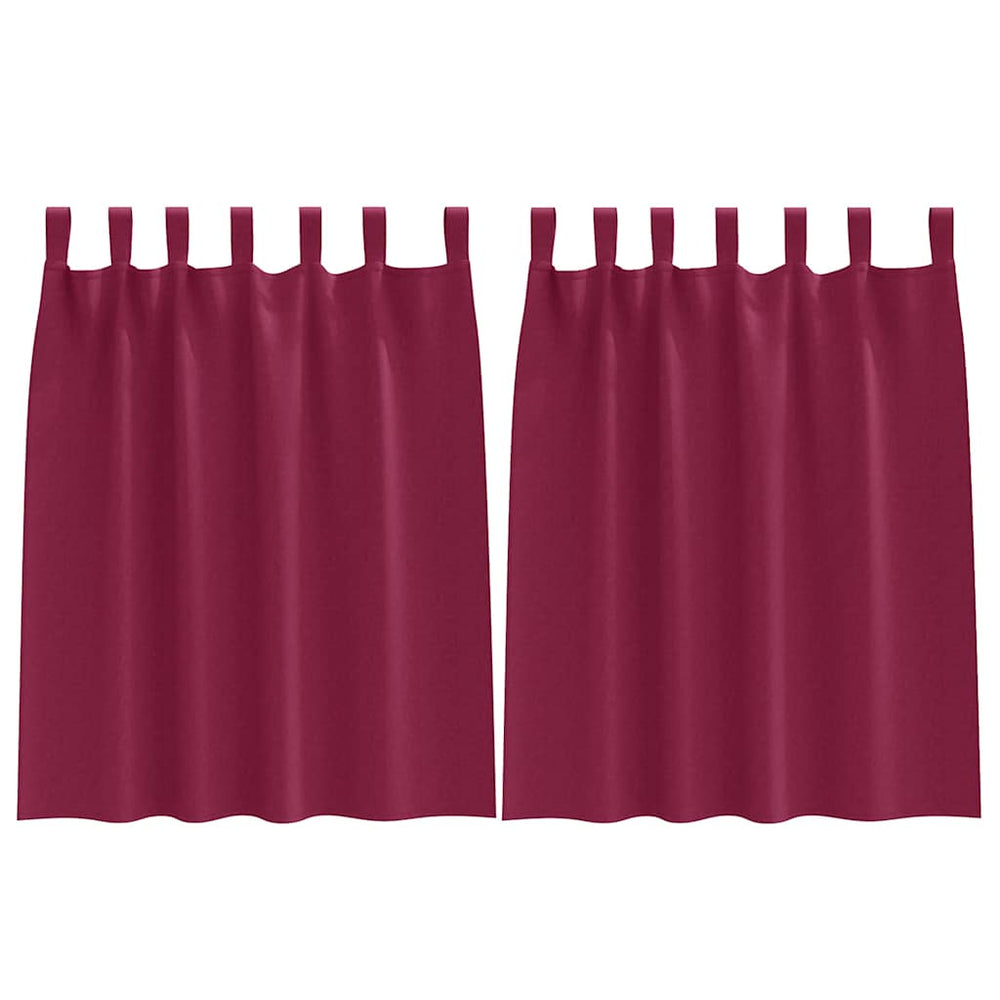 Weinrote Verdunkelungsvorhänge mit Ringen 140x140cm, 2er-Set