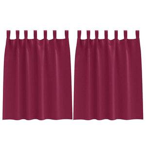Weinrote Verdunkelungsvorhänge mit Ringen 140x140cm, 2er-Set