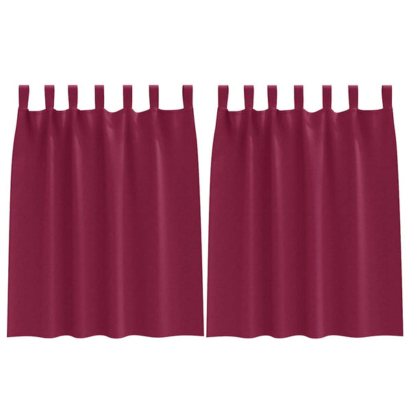 Weinrote Verdunkelungsvorhänge mit Ringen 140x140cm, 2er-Set