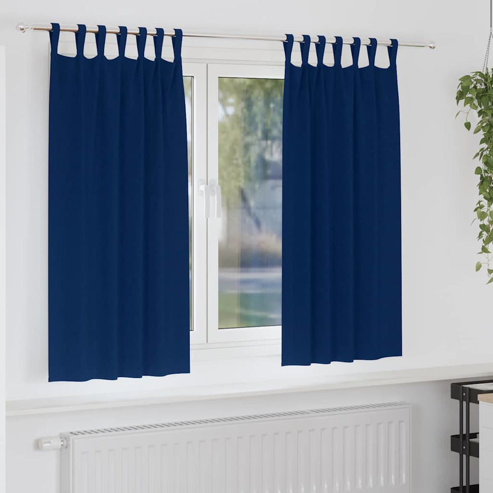 Dunkelblaue Verdunkelungsvorhänge, 175x140 cm, 2er-Set