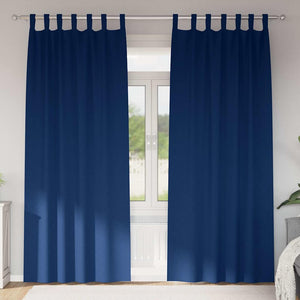 Dunkelblaue Verdunkelungsvorhänge mit Ringen, 2 Stk.
