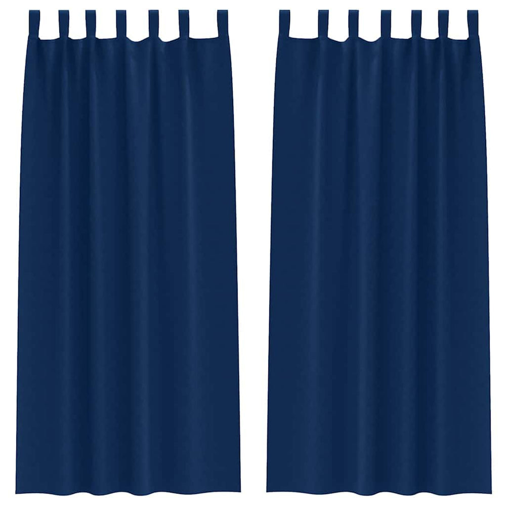 Dunkelblaue Verdunkelungsvorhänge mit Ringen, 2er-Set