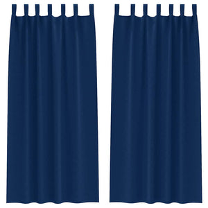 Dunkelblaue Verdunkelungsvorhänge mit Ringen, 2er-Set