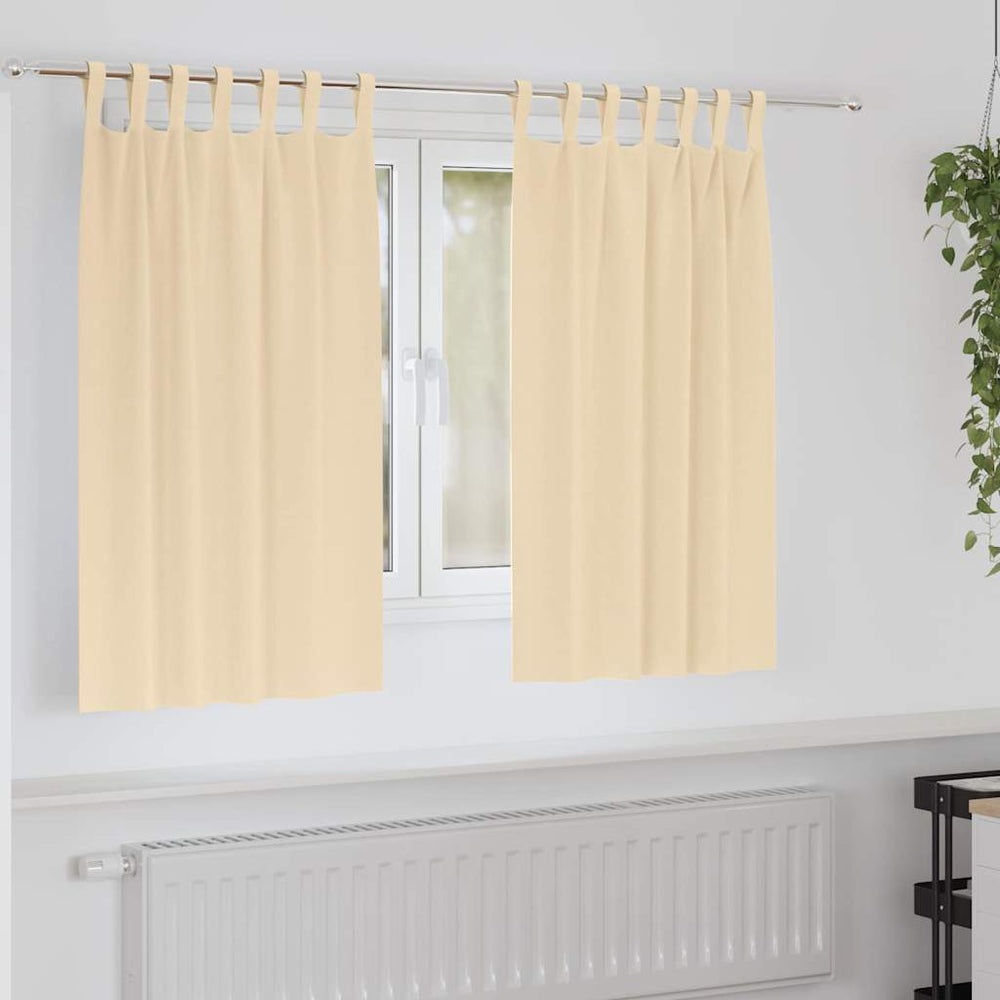 Creme Verdunkelungsvorhänge mit Ringe 140x140cm, 2er-Set
