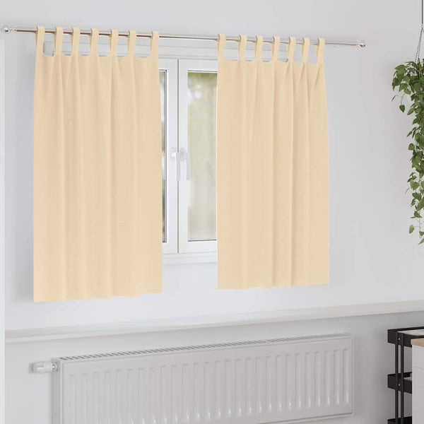 Creme Verdunkelungsvorhänge mit Ringe 140x140cm, 2er-Set