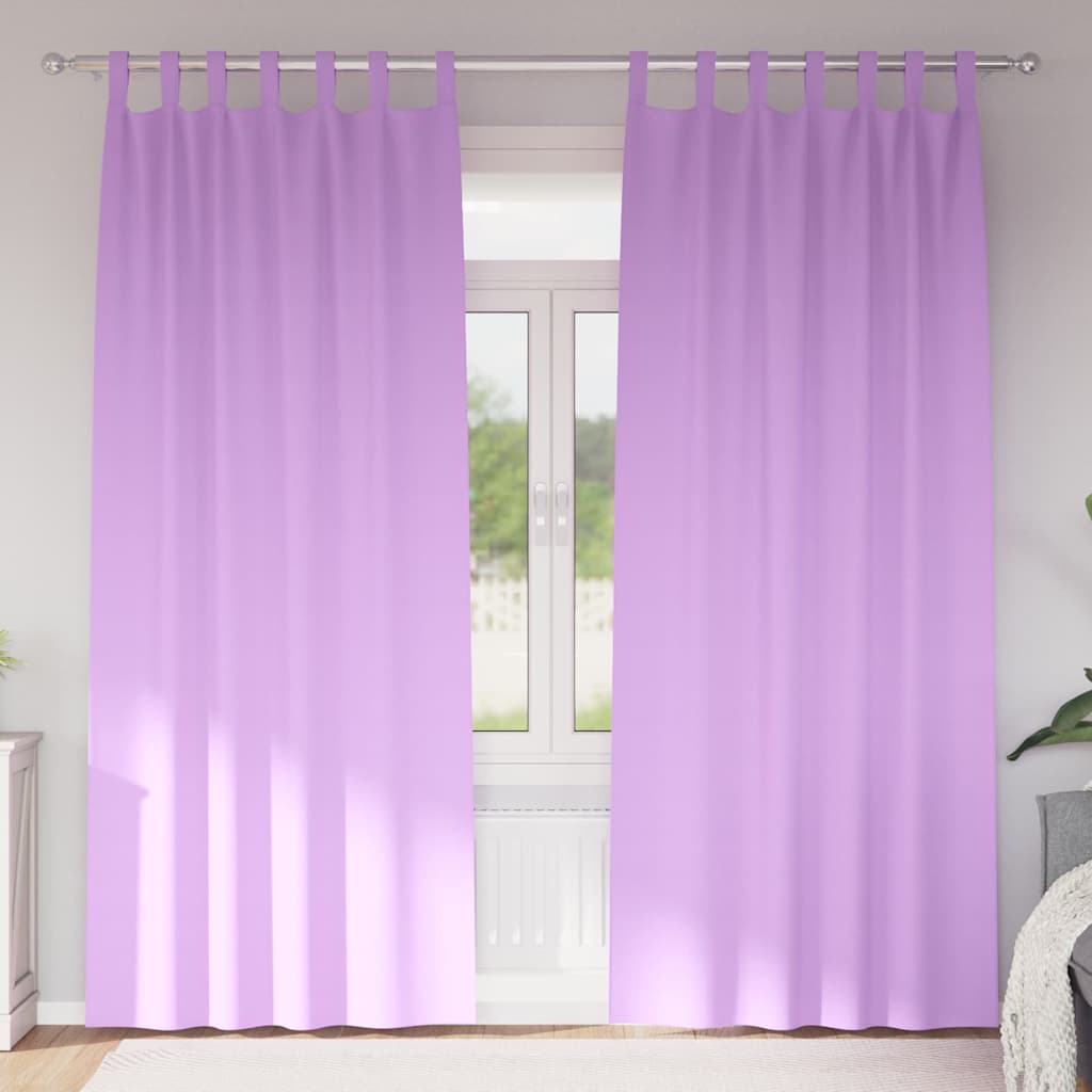 Lila Verdunkelungsvorhänge mit Ringen, 2er-Set
