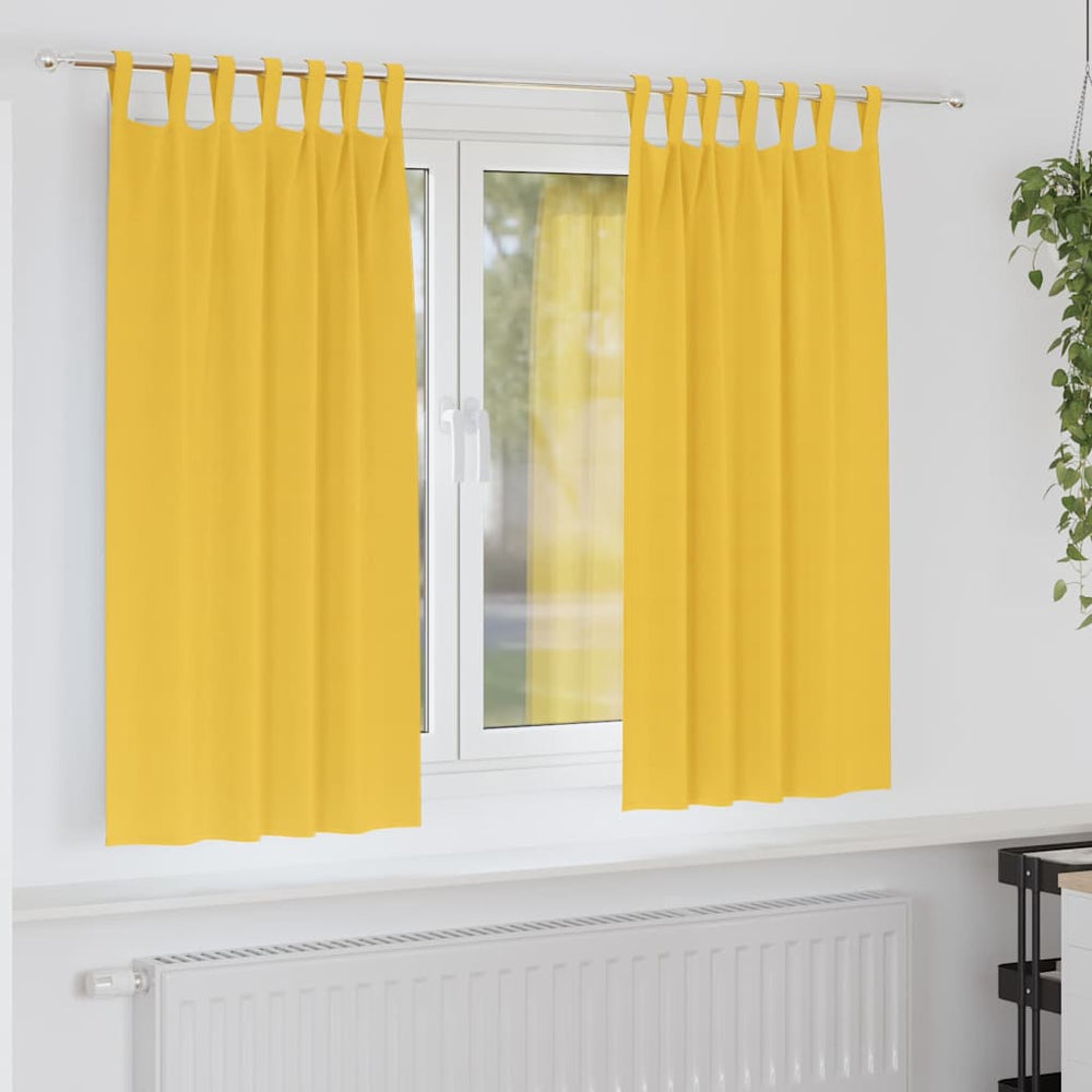 Senfgelbe Verdunkelungsvorhänge mit Ringen, 2er-Set