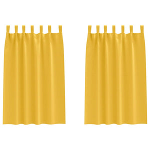 Senfgelbe Verdunkelungsvorhänge mit Ringen, 2er-Set