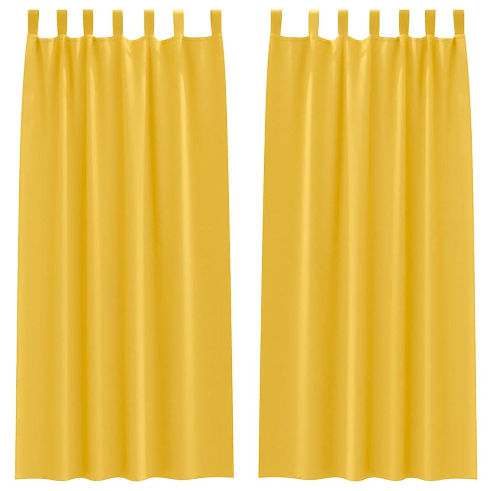 Senfgelbe Verdunkelungsvorhänge mit Ringen, 2er-Set
